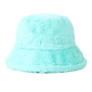 Fluffy Fuzzy Bucket Hat Unisex Color Mint Size OS
